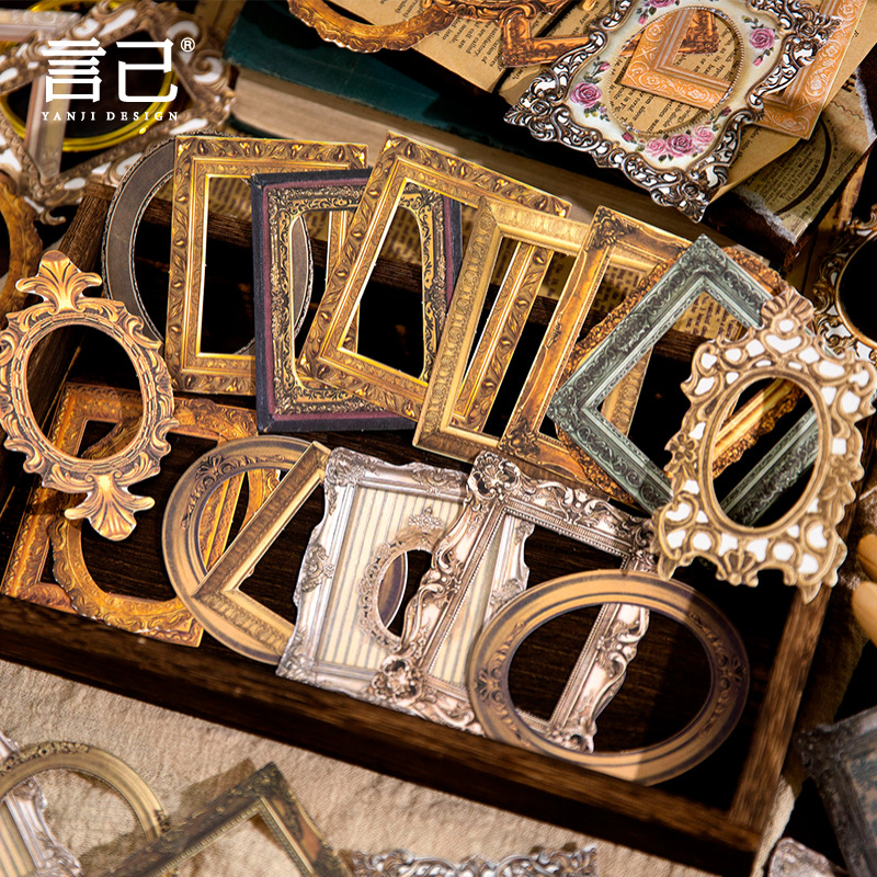 Серия коллекции искусства Yanji Ретро бордюрные пустые карточки Европейский стиль рамка для фото Ретро декоративные наклейки 6 стилей