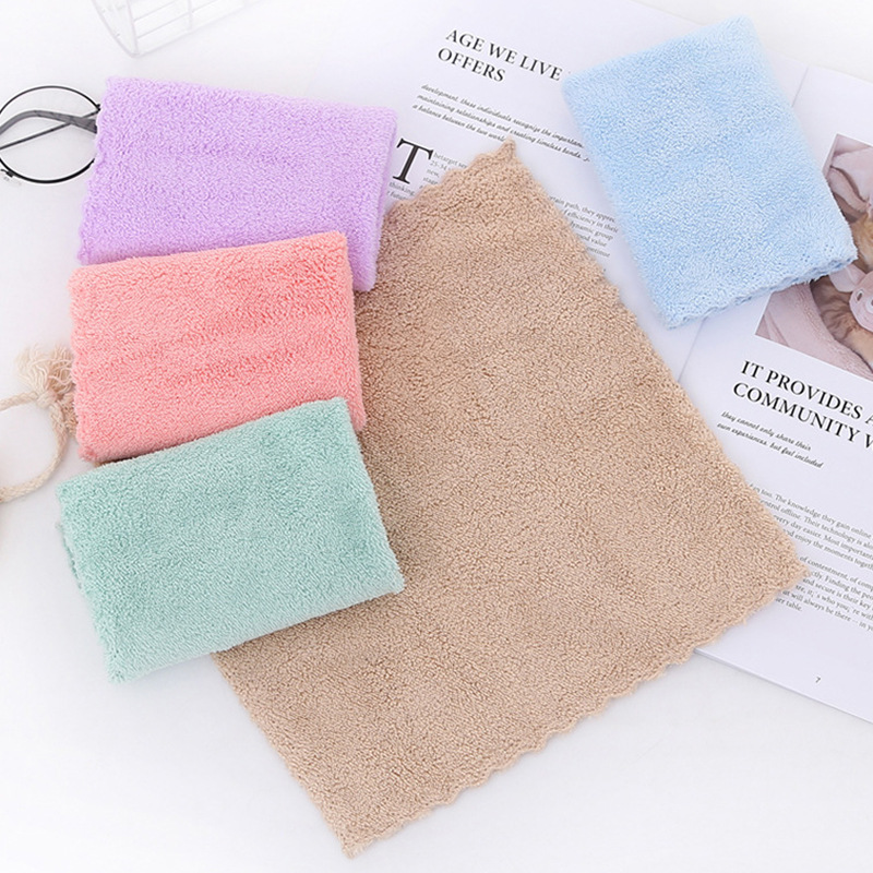 Coral fleece small square towel towel towel absorbent towel square face towel soft and comfortable factory wholesale