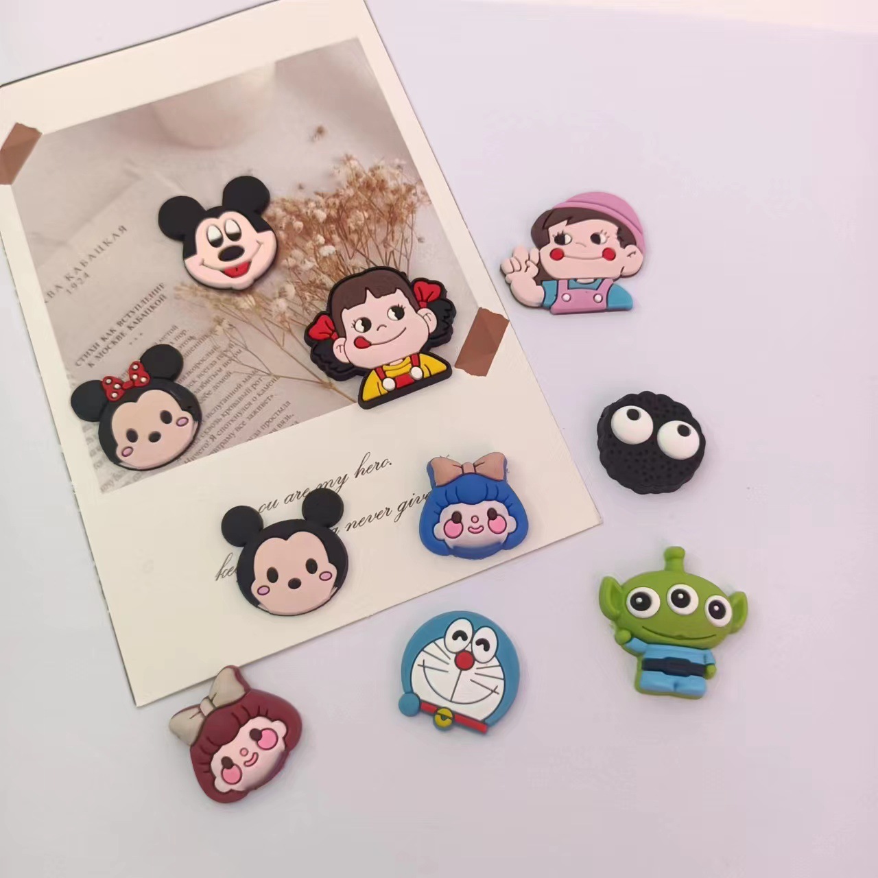 pvc soft glue jewelry DIY accessories small size doll bear rabbit cartoon animal hair clip decoration mobile phone tablet shell jewelry