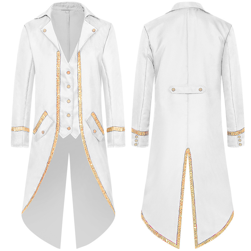 Cross-Border New Original Production European and American Style New Halloween Tailcoat Medieval Retro Steampunk Stage Costume for Men