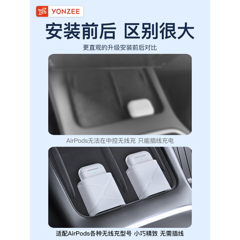 Yz Тесла Модель Y/3 Новая Версия Центральный Контроль Беспроводная Зарядка Силиконовая Подушка Держатель Для Наушников Apple Ya Аксессуары