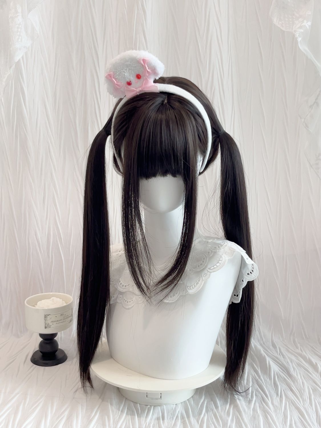 Sweet Double Ponytail Cute Girl Lolita Young Girl Jk Natural Human Wig Set Xiangyu