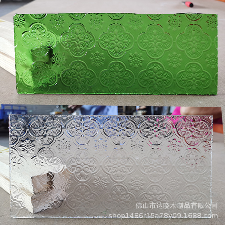 Factory direct supply color embossed glass Begonia glass original Xiguan Manzhou window glass glaze art glass