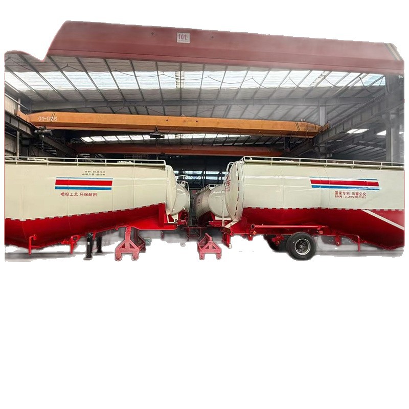 Cross-Border 60 Cubic Meters of Powder and Granular Material Bulk Cement Tank Truck Powder Cement Mixing and Transportation 4-Axle Fly Ash Semi-Trailer