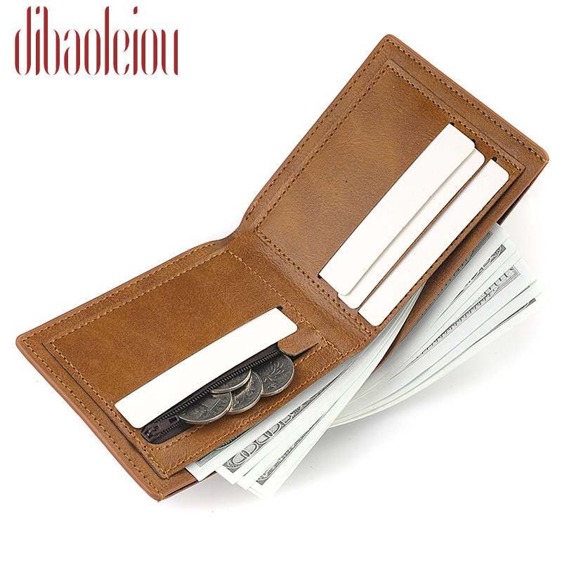 Horizontal wallet wholesale men's short wallet men's student wallet retro wallet no logo factory spot