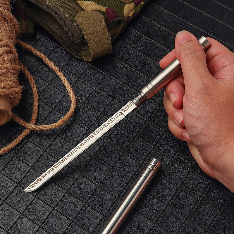 Overlord Stick Mini Stainless Steel Household Fruit Peeling Knife Camping Carry-on Stick Tea Knife Creative Small Straight Knife