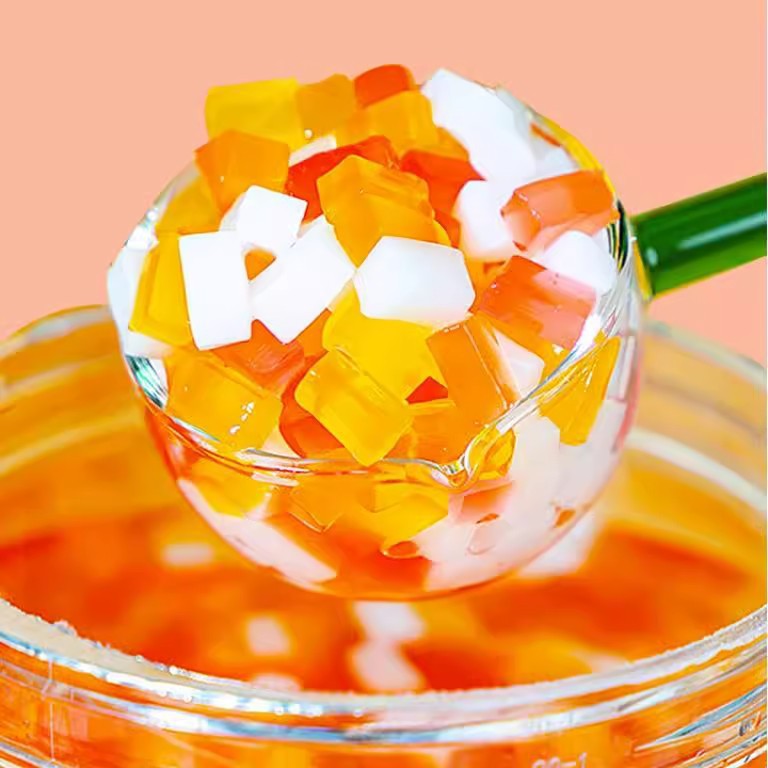 Mi Xue Three-Color Konjac Crystal Coconut Chunks Direct Sale Coconut Meat Ready-To-Eat Milk Tea Shop Special Commercial Wholesale No-Cook