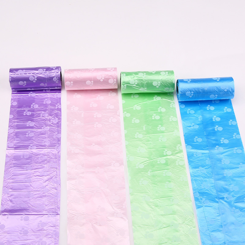 Cross-Border Pet Waste Cleaning Bags with Break-Point Design for Small Paw Prints, Available in Multiple Colors, Suitable for Cats and Dogs When Going Out