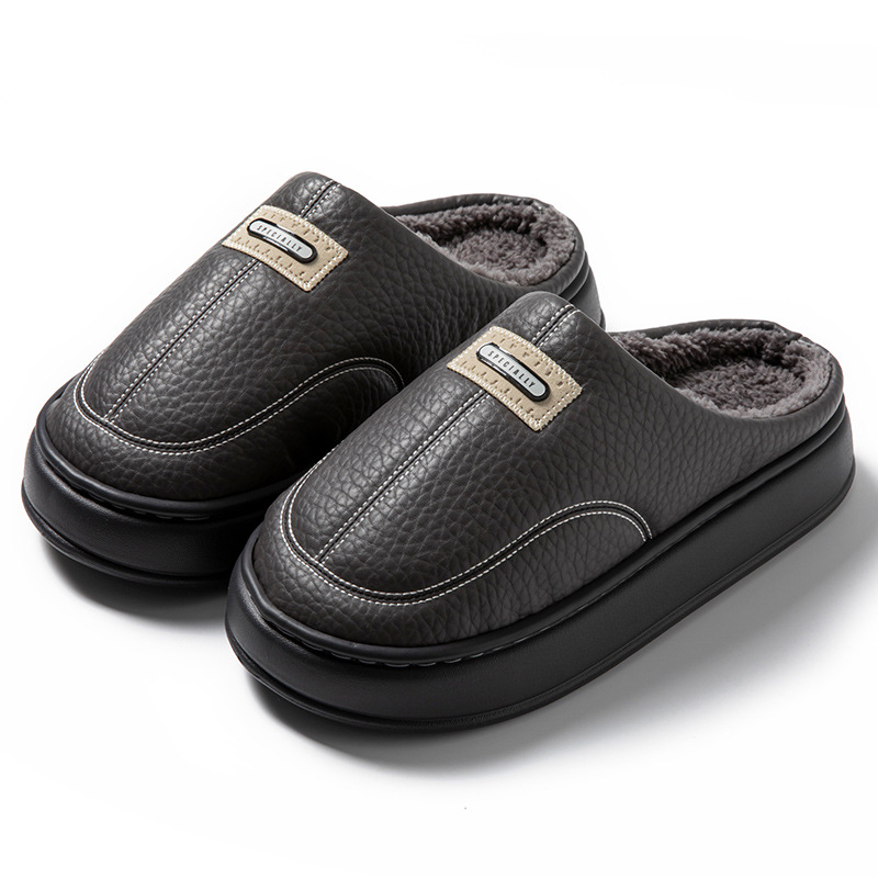 2025冬季新款男士棉拖鞋大码家居用室内防滑保暖棉鞋加绒厚底