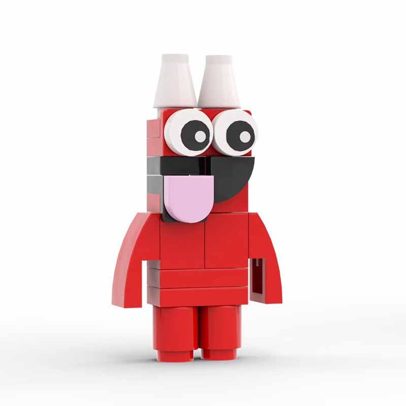 MOC building blocks compatible with Lego class park garden green monster Rainbow friends doll kindergarten children