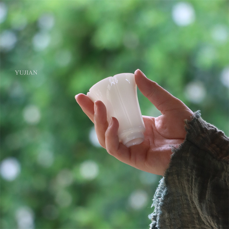 Чашка из белого фарфора Дэхуа, простая, набор кунг-фу