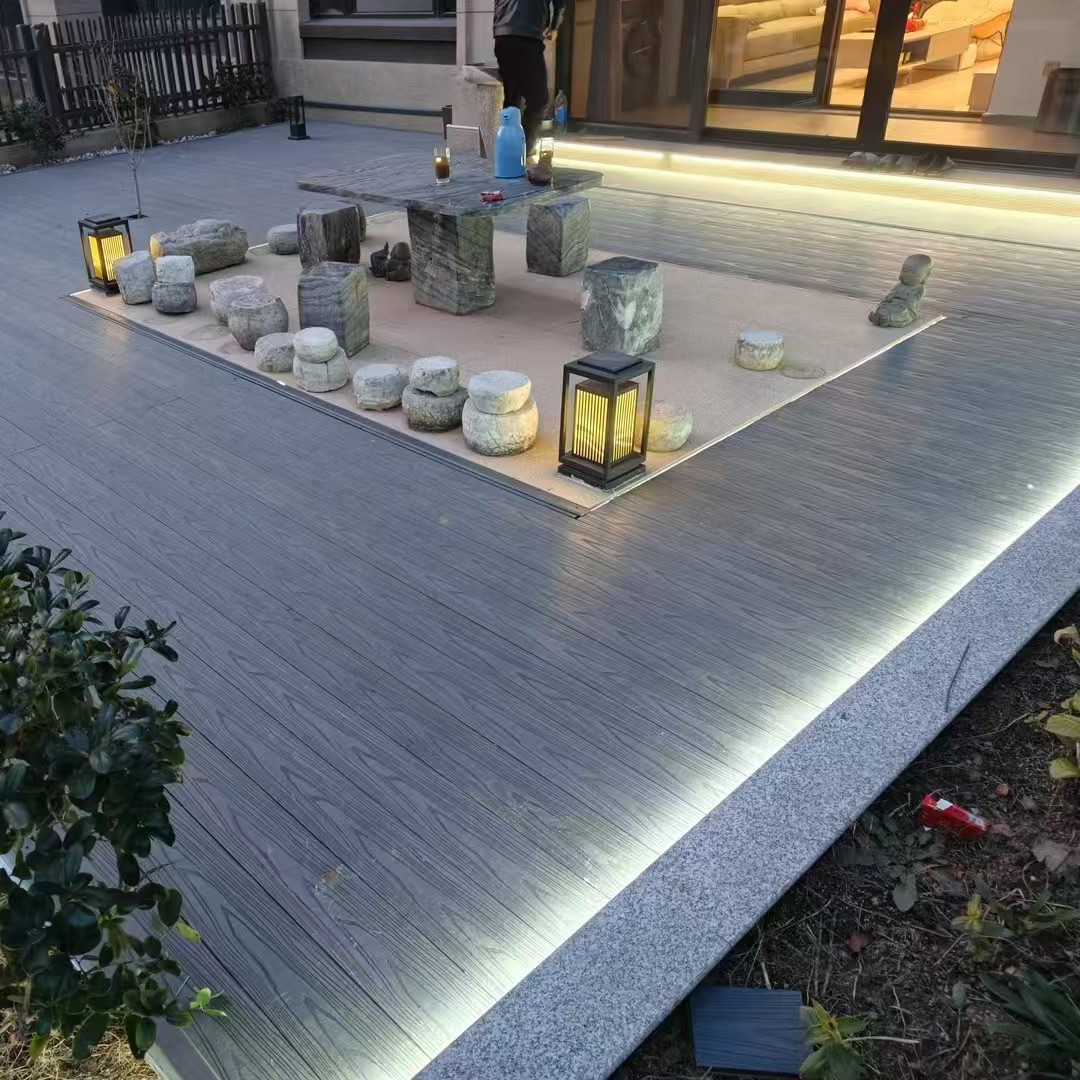 Cross-Border Wholesale Aluminum Alloy Flooring Outdoor Waterproof Aluminum-Plastic Flooring Manufacturer Direct Wpc Aluminum Profile Plastic Wood Flooring