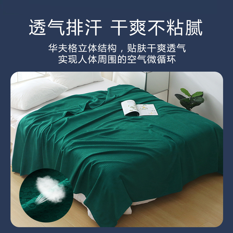 Waffle Blanket Amazon Cross-border Bamboo Fiber Blanket Solid Color Pineapple Sofa Blanket Air-conditioning Blanket Nap Blanket
