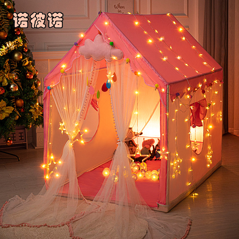 Hot Sale Kids Little House Tent Game House Reinforced Metal Bracket Indoor Boys Girls Princess Toy Castle