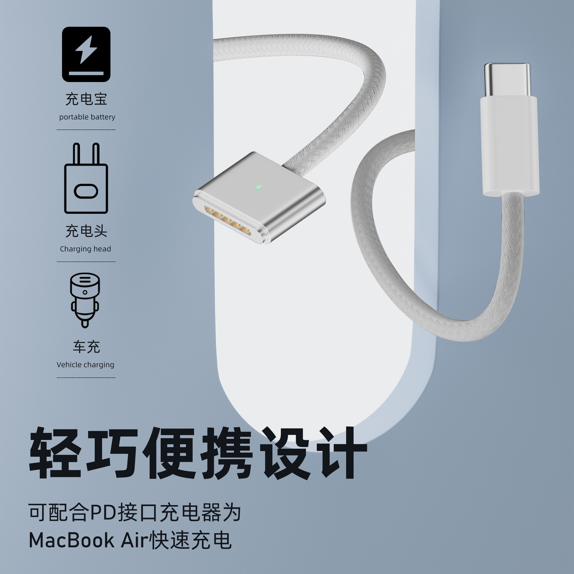 Suitable for Apple Notebook New MacBook Pro Magnetic Ap3 Cable to Magsafe3 Charging Cable 140W