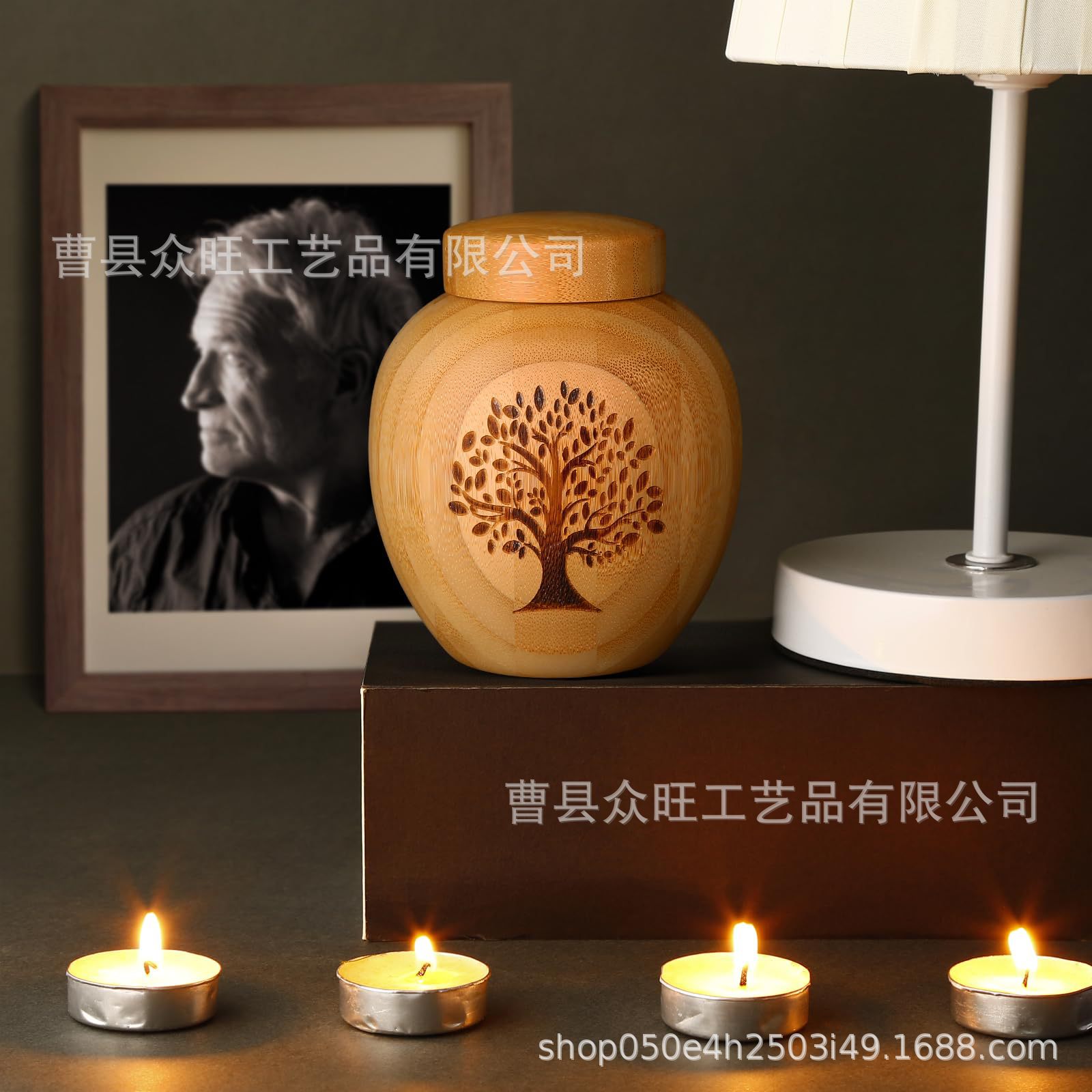 Bamboo Pet Urn Small Animal Memorial Hair Urn Kitten Puppy Funeral Cremation Box Coffin Box