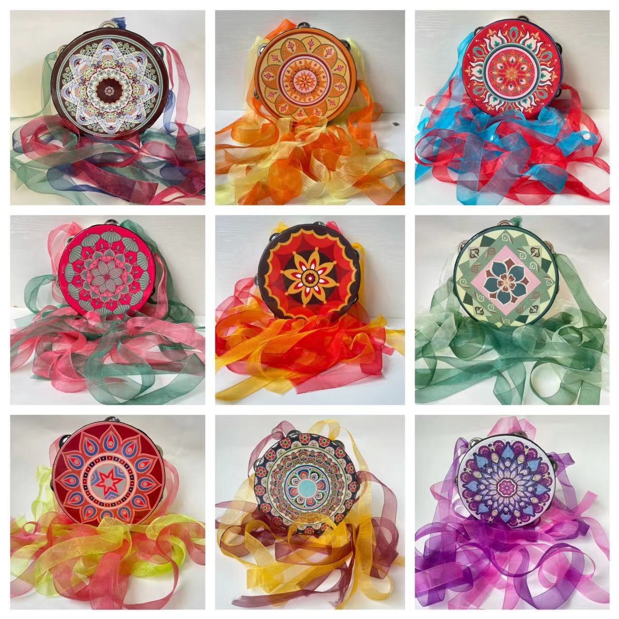 Тамбурин Дуньхуана, уйгурский тамбурин из Синьцзяна, ручной барабан для фото династии Хань, лента, танцевальный инструмент, танг барабан