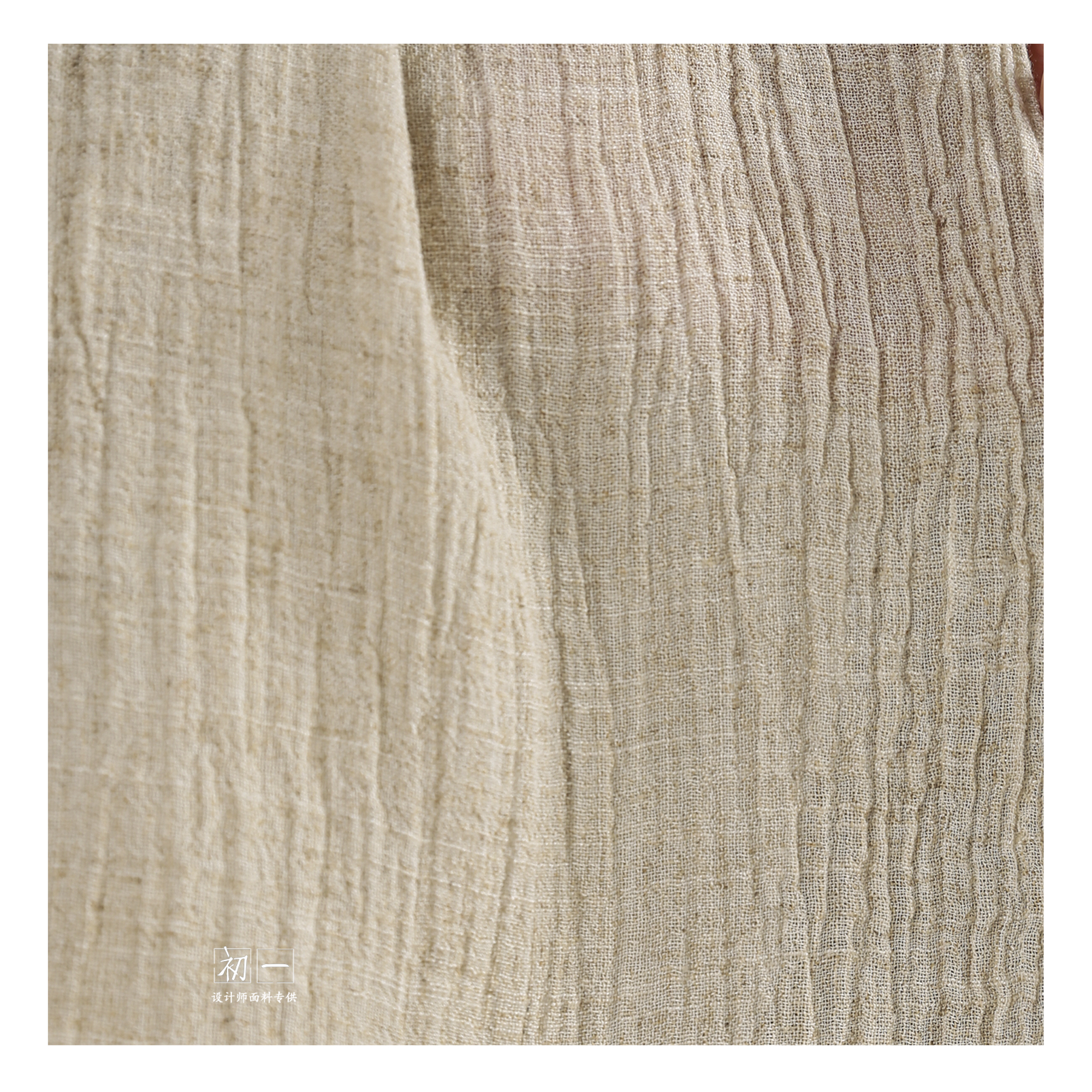 Original Color Hemp Gauze Soft Cotton Linen Lightweight Breathable Artistic Cardigan Dress Retro Designer Fabric