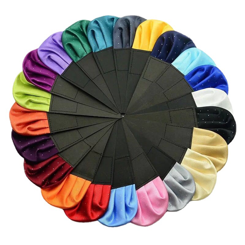Wedding Groom Best Man MC Men's Suit Dress Pocket Square Black Red Blue Striped Free Folding Square Silver Dot Square