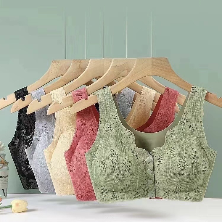 Бра без швов для женщин среднего и пожилого возраста с передним застежкой, большой размер, беспроводной, стиль мамы, популярный на трансляциях