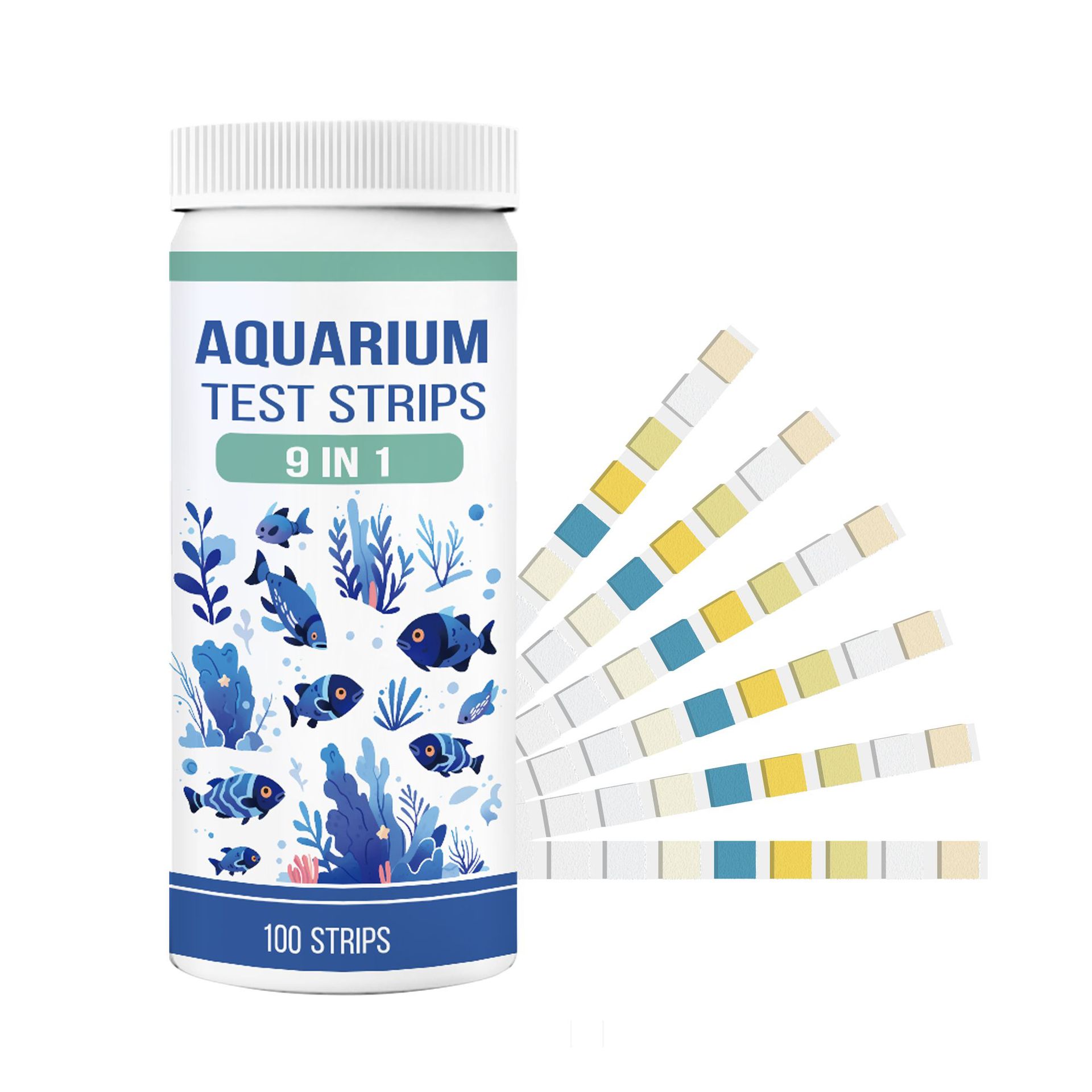 Cross-Border Hot Selling 9-in-1 Aquarium Fish Pond Fish Tank Aquaculture Water Quality Test Paper Ammonia Nitrogen Test Paper