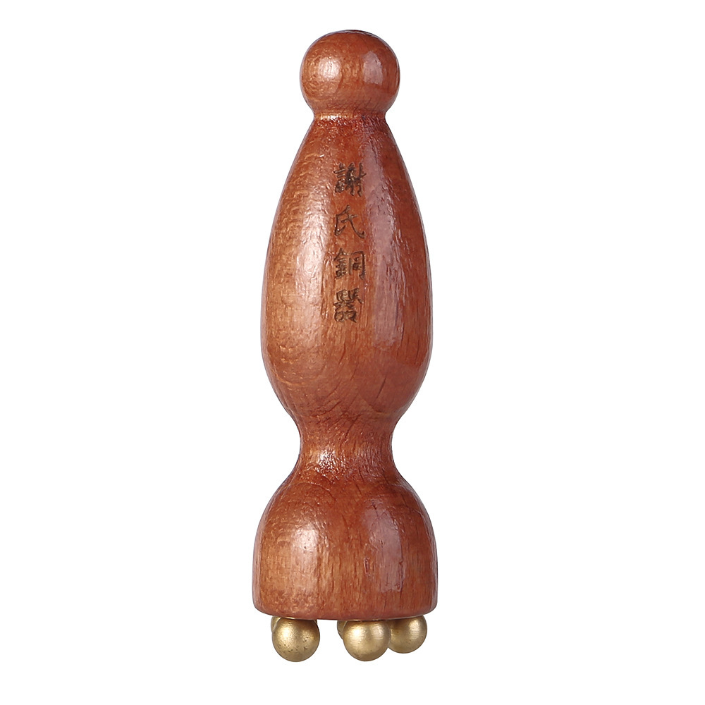 Small Lotus Brass Gold Sandalwood Facial Massager Facial Beauty Eye Pulling Stick Acupuncture Skin Care Tool