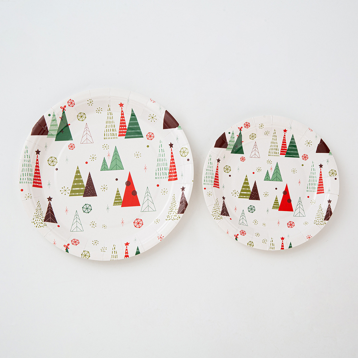 Merry Christmas Santa Claus Elk Theme Disposable Paper Plate Set Snowflake Party Paper Plate