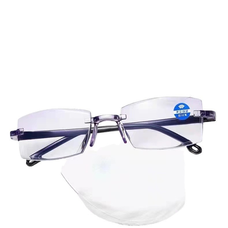 Smart Zoom reading glasses automatic adjustment degree dual-use HD anti-blue light small orange point middle-aged and elderly glasses