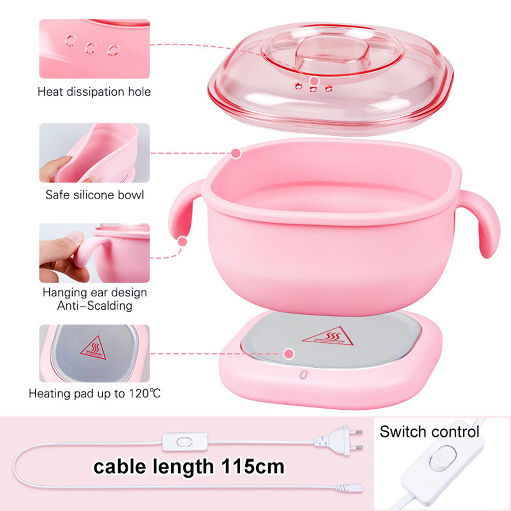 Cross-border new beauty care depilatory wax pot foldable silicone non-stick pan easy to clean heating machine wax melting pot