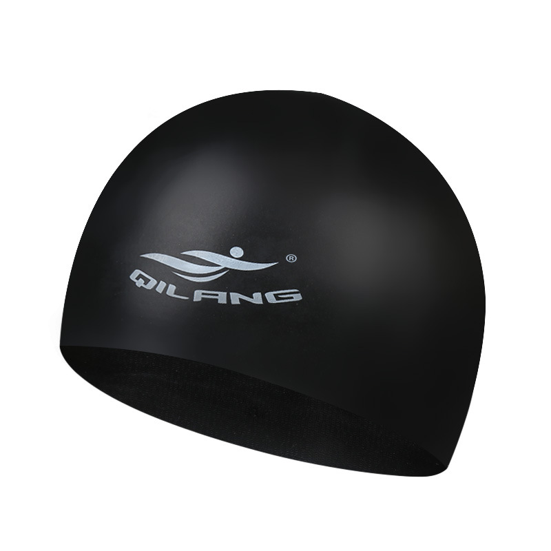 Qilang Silicone Swimming Cap Wholesale for Adults and Kidsren 50g Waterproof Men and Women Long Hair Swimming Cap Custom Made with Logo