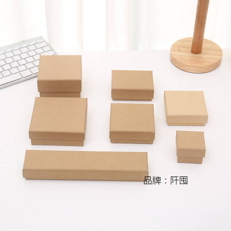 Коробка для упаковки ювелирных изделий, подарочная коробка из крафт-бумаги, жесткая коробка для хранения, для серег, утолщенная коробка для подвесок