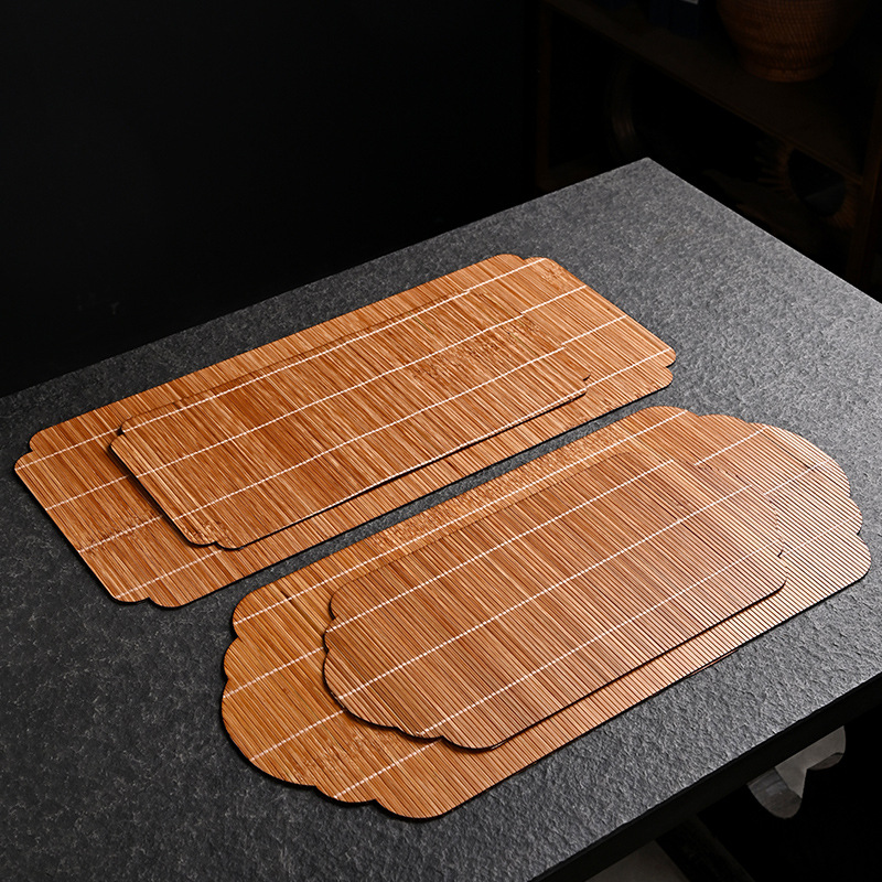 Handmade Bamboo Tea Mat Craft Bamboo Kung Fu Tea Set Accessories Tea-making Heat-insulating Mat Bamboo Mat Dry Tea-making Mat Tea Mat