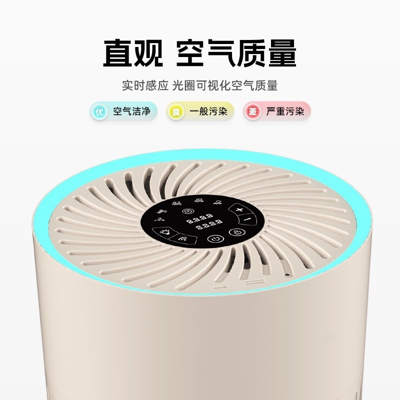 Pet Air Purifier Absorbs Cat Hair and Floating Hair, Uv Sterilization, Detection, Activated Carbon Filter Element, Removes Smoke, Removes Odors and Smells, Purifies the Air