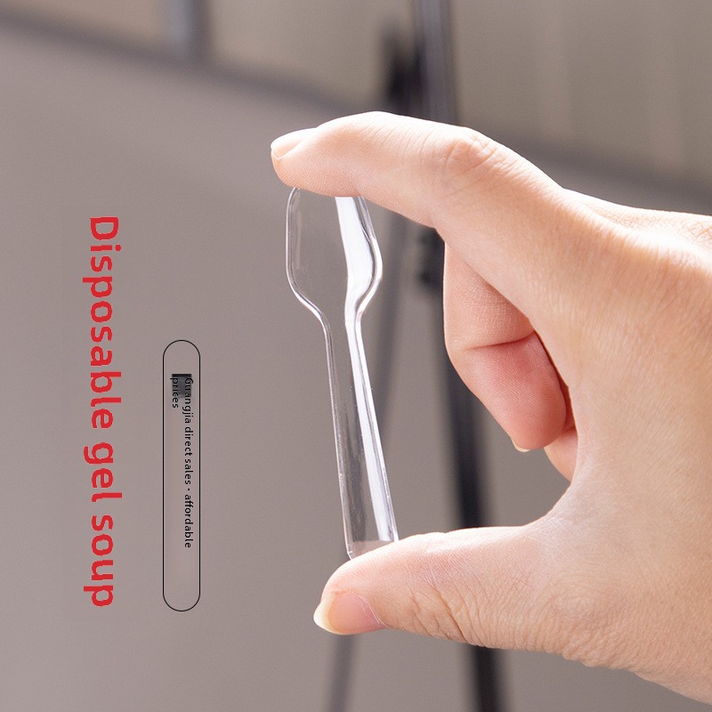 Trumpet flower disposable spoon transparent ice cream spoon jelly spoon ice cream spoon crystal spoon