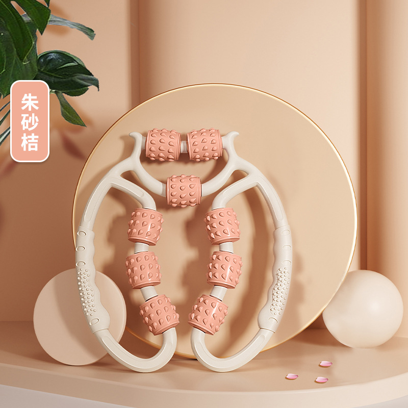 Nine-wheel ring leg clamp thigh muscle relaxer leg stretch massager leg beauty yoga ring roller clamp