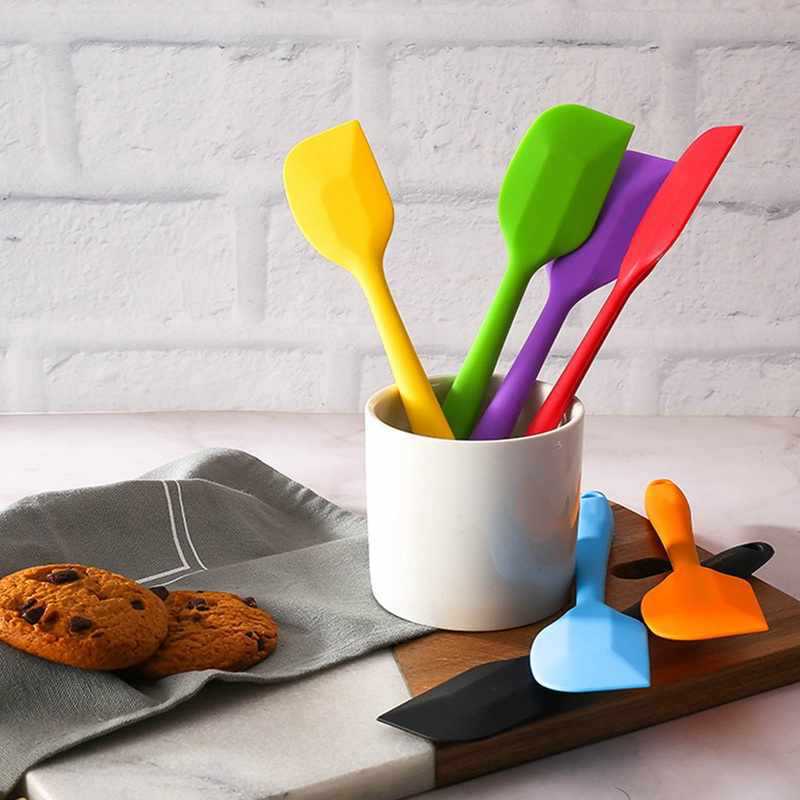 in stock thickened large small size silicone scraper all-in-one food grade silicone spatula cream cake mixing knife