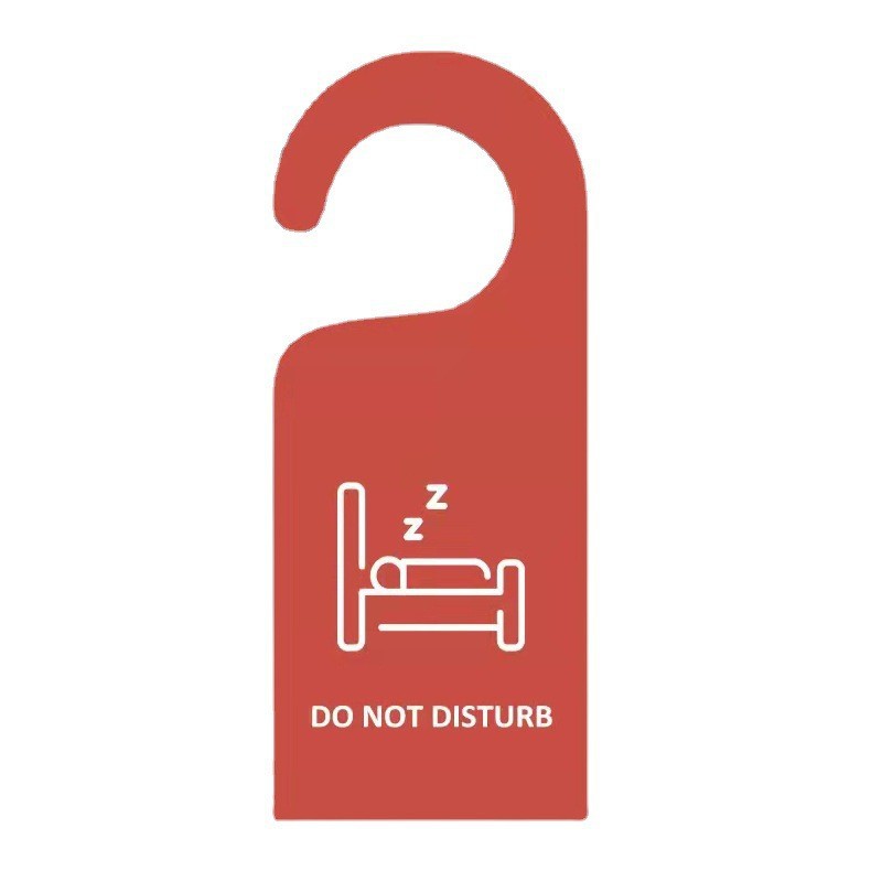 Red and White Hotel Signage Welcome Do Not Disturb Immediately Cleaning Double-Sided Pvc English Sign Accessible Luxury