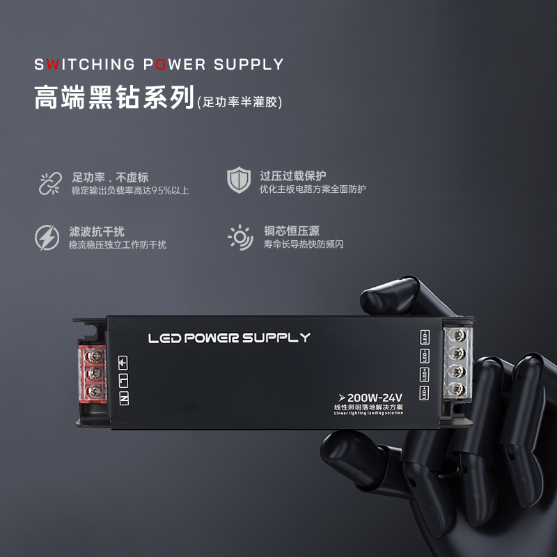 Silent Transformer 220V to 24V for Home Use, Low Voltage 12V for Light Strips and Light Boxes Switching Power Supply