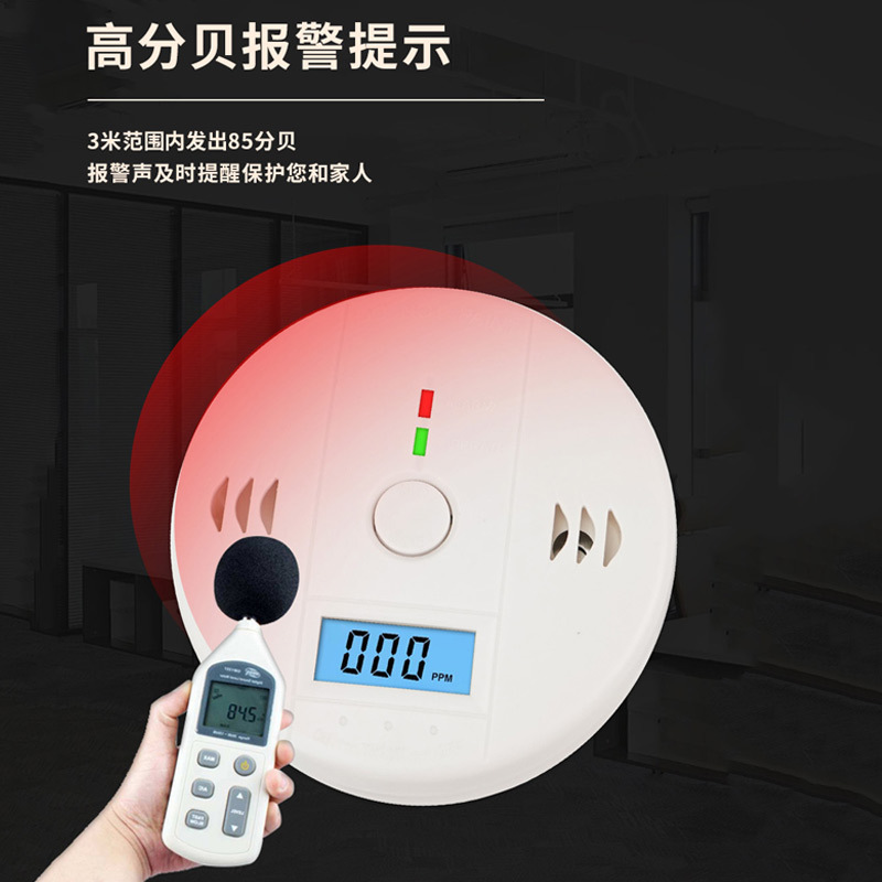 Foreign trade cross-border carbon monoxide alarm CO detection household honeycomb coal coal furnace coal harmful gas alarm