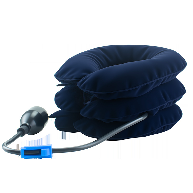 Medium-Strength Three-Layer Full-Velvet Cervical Spine Guide Neck Fixator Neck Stretcher Inflatable Portable Device Home Neck