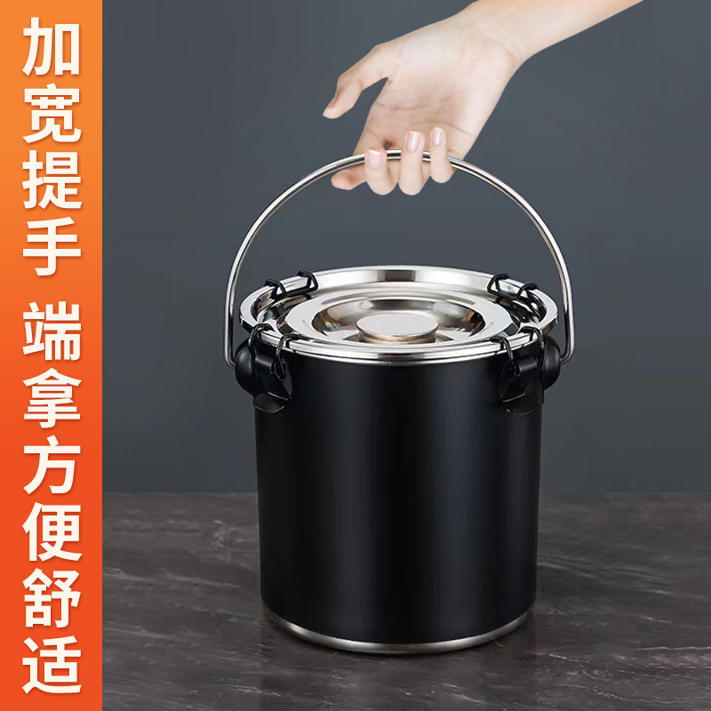 Stainless steel sealed bucket sealed multi-purpose bucket transport bucket rice bucket oil bucket fresh-keeping moisture-proof thickened stainless steel bucket