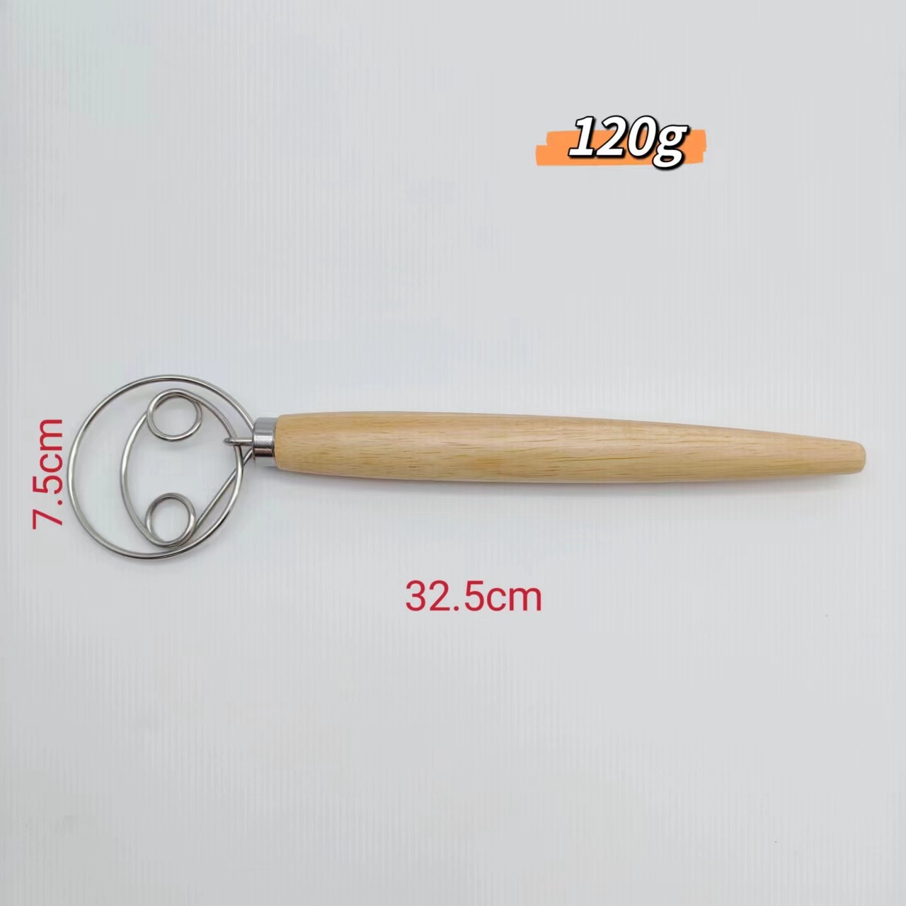 Stainless steel wooden handle flour beater factory direct flour mixing rod and flour kitchen egg cream beater