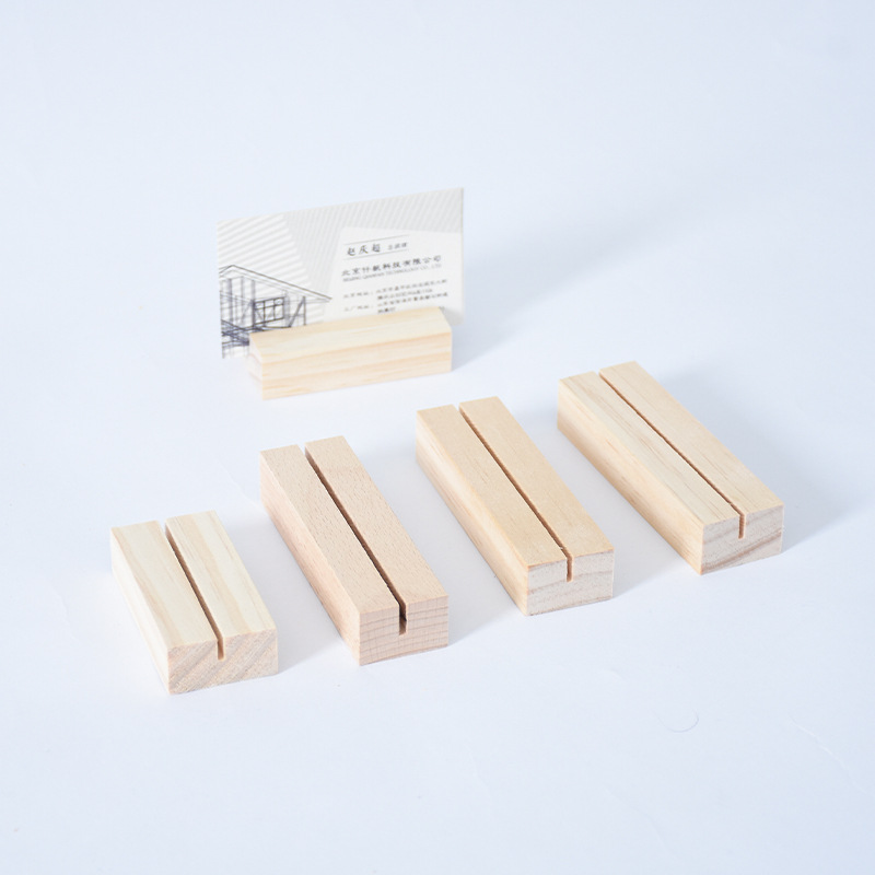 Card solid wood base card holder postcard calendar stand Beech pine calendar seat calendar menu decoration