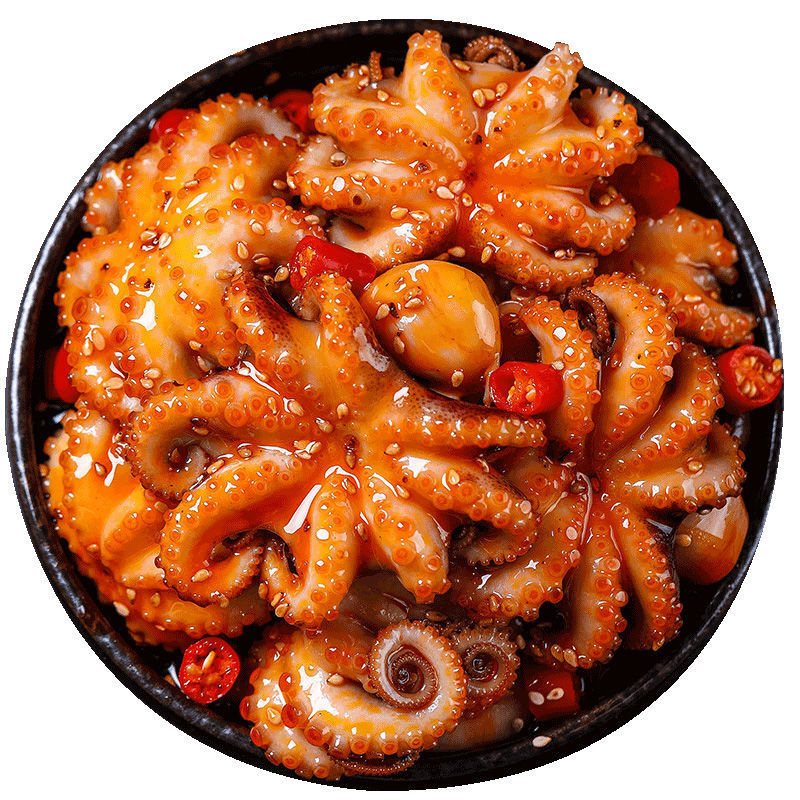 Spicy Octopus Snacks Seafood Ready-To-Eat Squid Abalone Scallops Shrimp Tails Canned Internet-Famous Popular Item