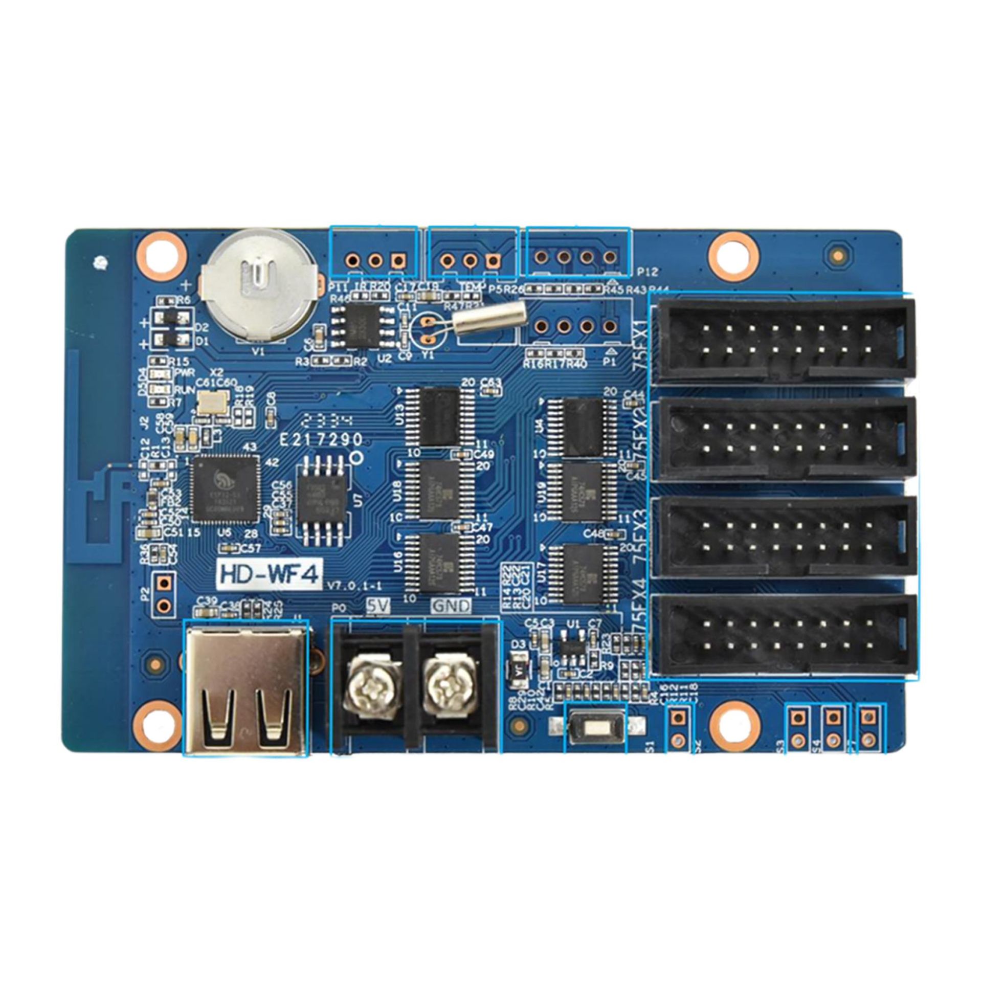 Led Display Grayscale Control Card Hd-Wf4 U Disk Mobile Phone Wifi Modified Door Sign Scrolling Digital Screen