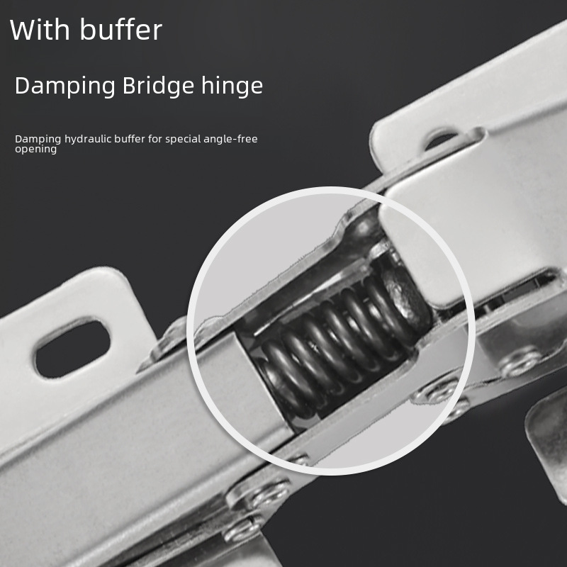 Stainless steel frog hinge 3-inch 4-inch thickened Bridge buffer hinge slotted-free bullet cabinet door mahjong table hinge