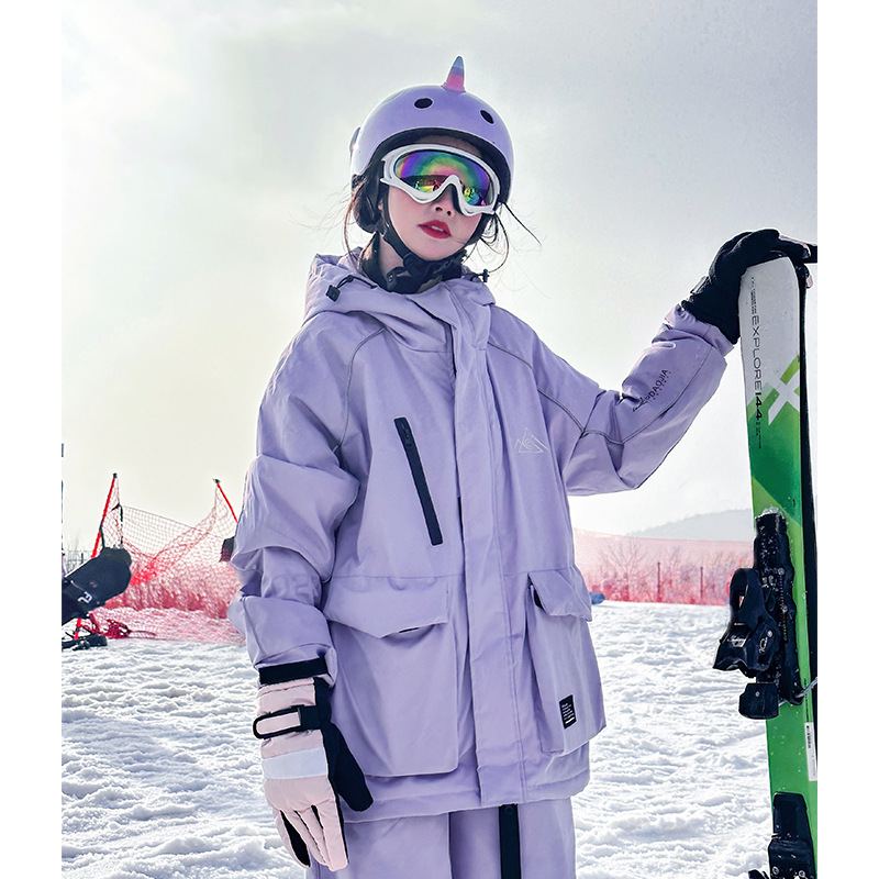 Прокат лыжного курорта зимний лыжный костюм водонепроницаемый ветронепроницаемый теплый с молнией и липучкой с отражающей полосой для пар