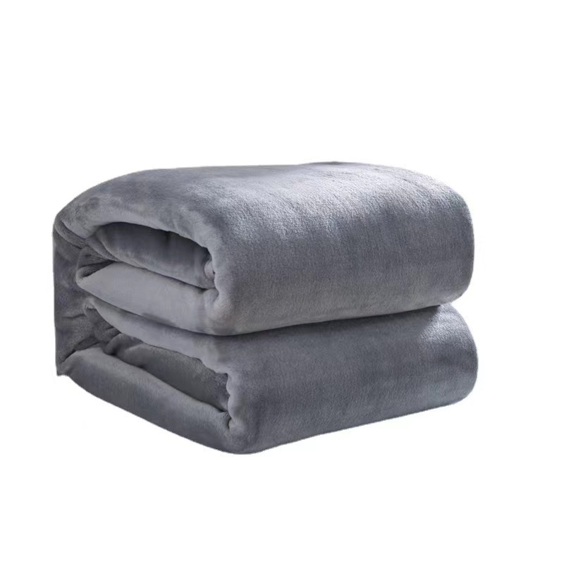 Factory direct spot wholesale plain gift flannel blanket coral fleece blanket thickened milk fleece blanket