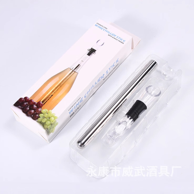 Manufacturer's Ready Stock Wholesale 304 Stainless Steel Red Wine Ice Wine Stick Ice Wine Dispenser Red Wine 3-in-1 Ice Wine Pourer