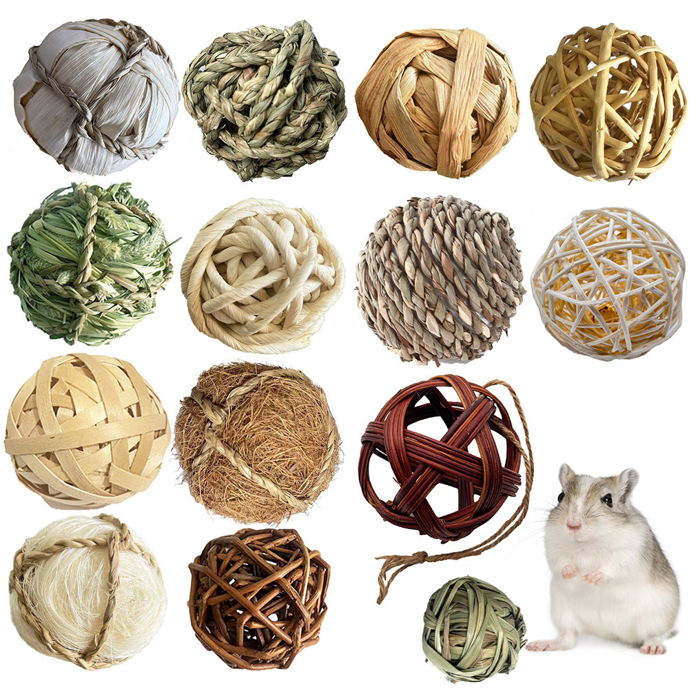 Кросс-бордерная популярная игрушка для хомяков, ручная работа, жевательная трава, ротанговый мяч для снятия скуки, мелкие питомцы